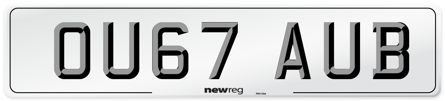 OU67 AUB Number Plate from New Reg